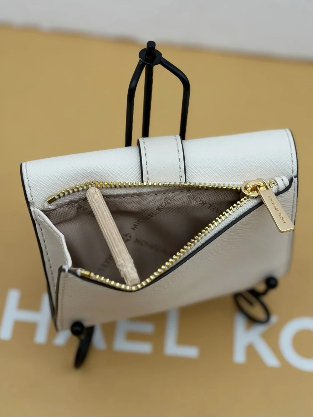 Michael Kors Cream Wallet with Pink Floral Accents